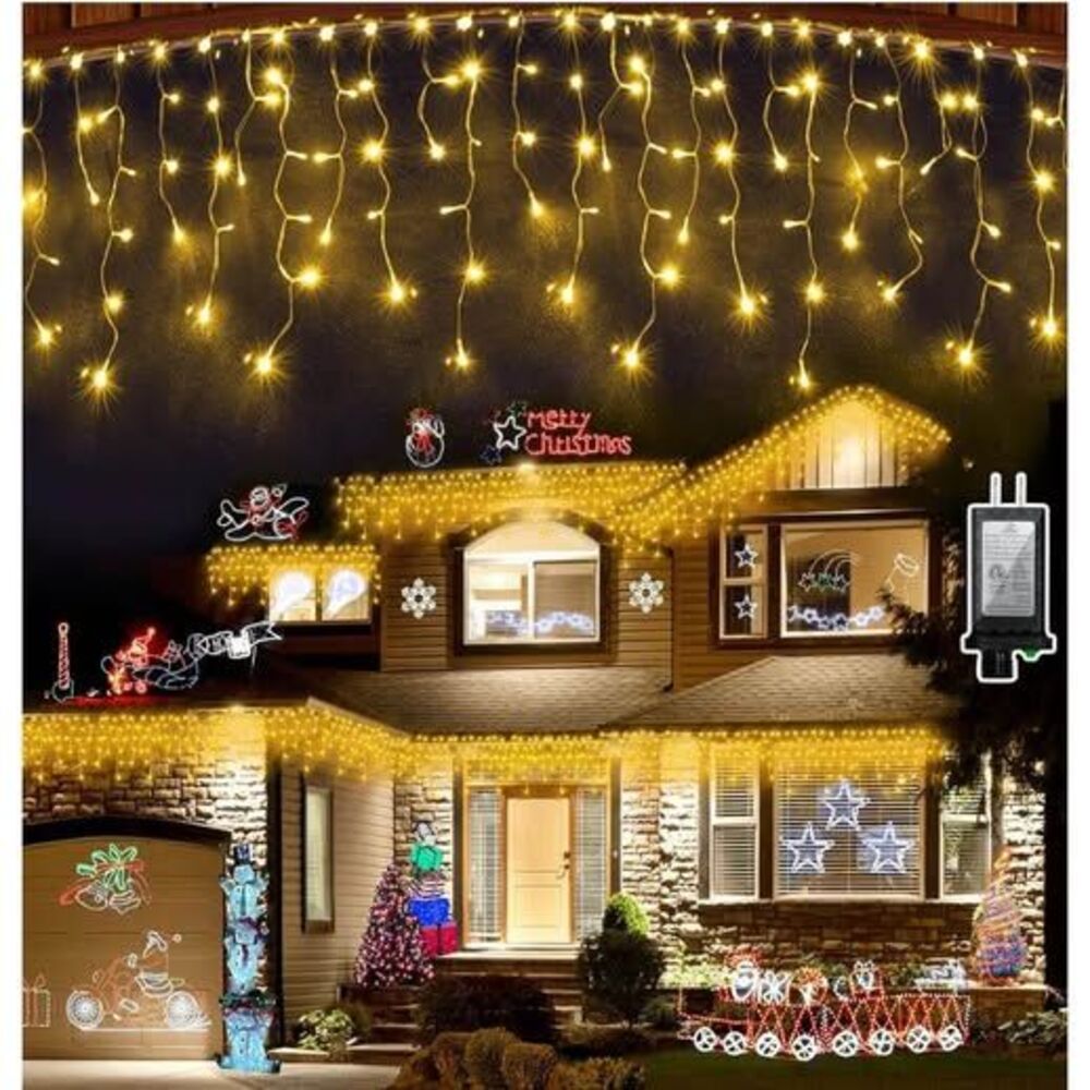 1620 LED Christmas Outdoor Lights with 360 Drops, 164ft Hanging Curtain Lights